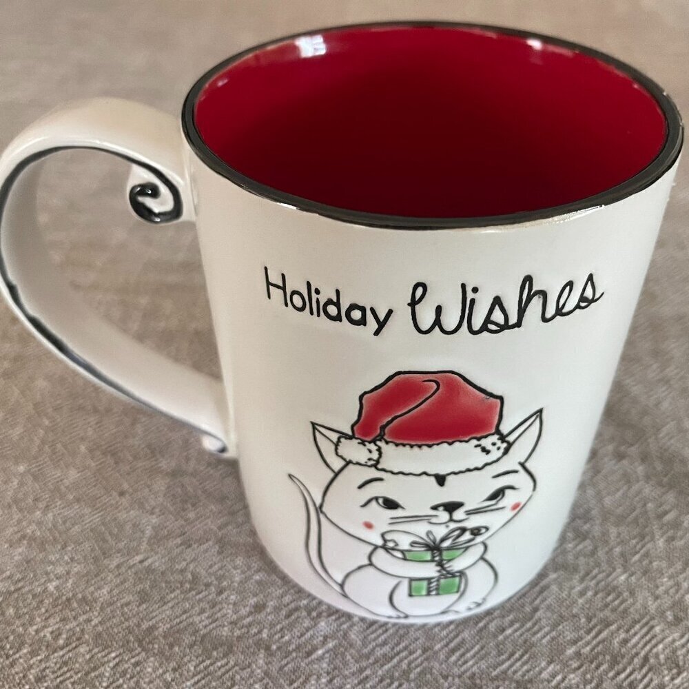 Spectrum Holiday Wishes Cat Christmas 16 oz. Coffee Cup Mug 2020 Adorable